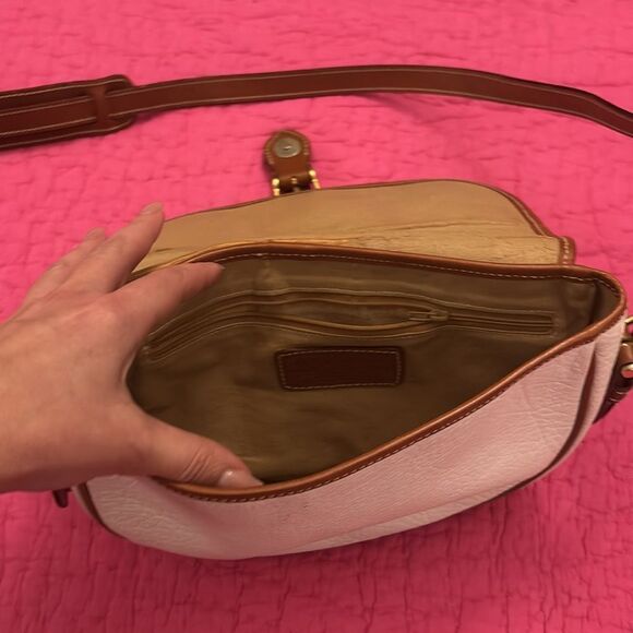 La Tour Eiffel Elegant white  and Brown genuine leather Shoulder Bag - Picture 8 of 11